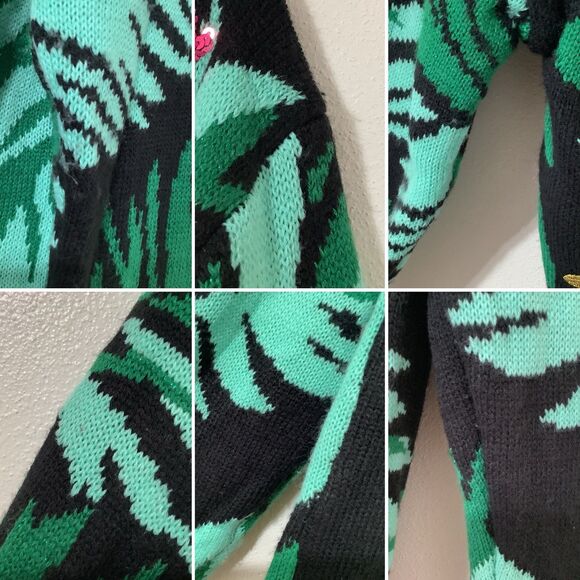 Holiday Time Fa La La Flamingo Kitsch Ugly Colorful Christmas Sweater Cardigan S - Picture 12 of 12